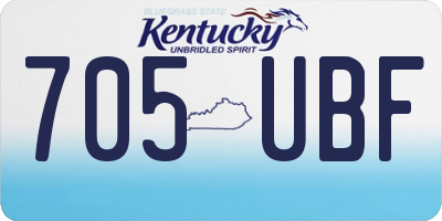 KY license plate 705UBF