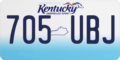 KY license plate 705UBJ