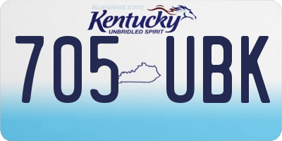 KY license plate 705UBK