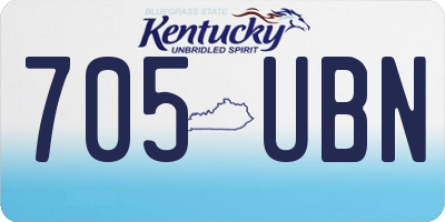 KY license plate 705UBN