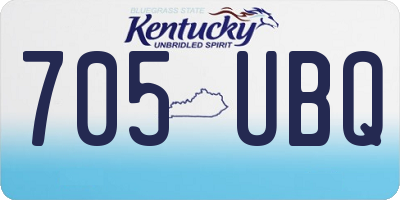 KY license plate 705UBQ