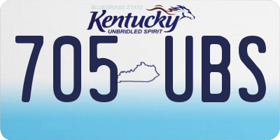 KY license plate 705UBS