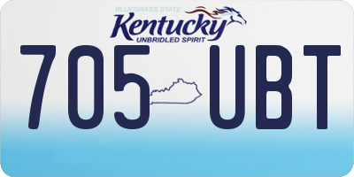 KY license plate 705UBT