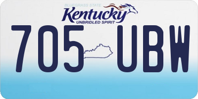 KY license plate 705UBW