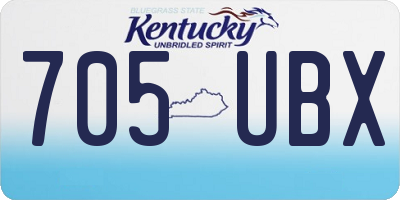 KY license plate 705UBX