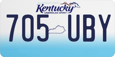 KY license plate 705UBY