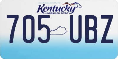 KY license plate 705UBZ