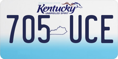 KY license plate 705UCE