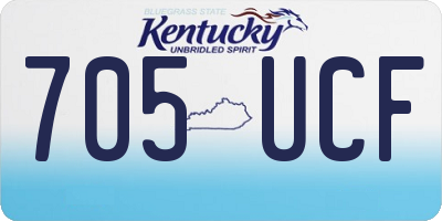 KY license plate 705UCF