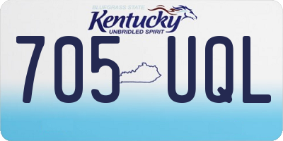 KY license plate 705UQL