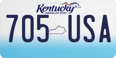 KY license plate 705USA