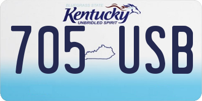 KY license plate 705USB