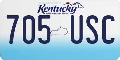 KY license plate 705USC