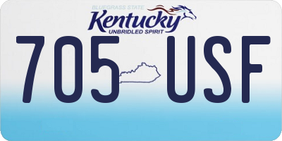 KY license plate 705USF