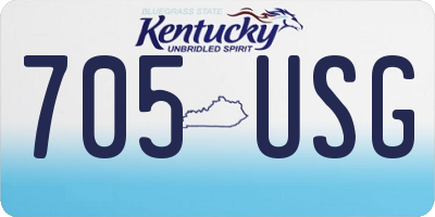 KY license plate 705USG