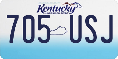 KY license plate 705USJ
