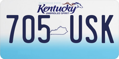 KY license plate 705USK