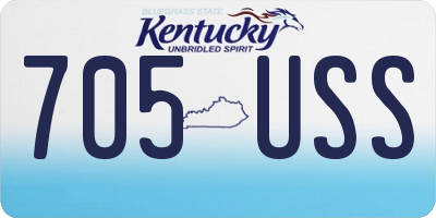 KY license plate 705USS