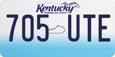 KY license plate 705UTE