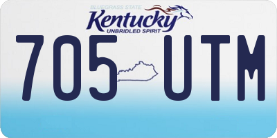 KY license plate 705UTM