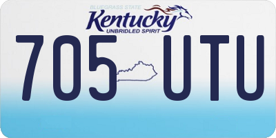 KY license plate 705UTU