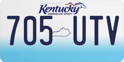 KY license plate 705UTV