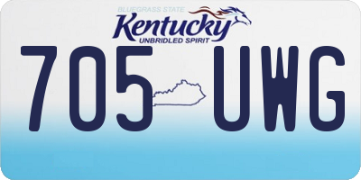 KY license plate 705UWG