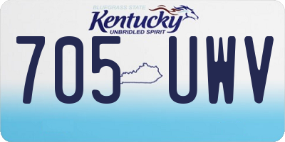 KY license plate 705UWV