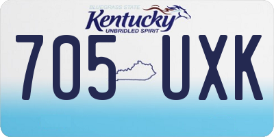 KY license plate 705UXK
