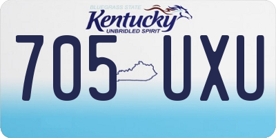 KY license plate 705UXU