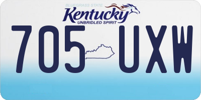 KY license plate 705UXW