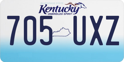 KY license plate 705UXZ