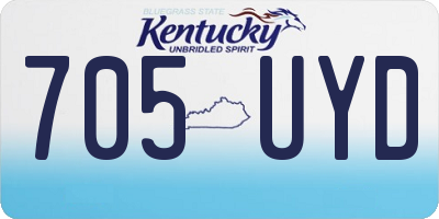 KY license plate 705UYD