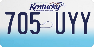 KY license plate 705UYY