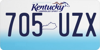 KY license plate 705UZX