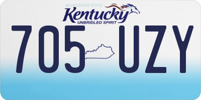 KY license plate 705UZY
