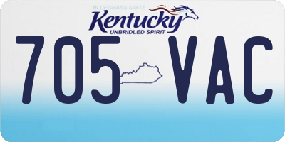 KY license plate 705VAC
