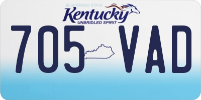 KY license plate 705VAD