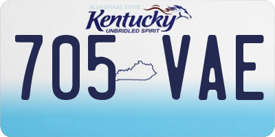 KY license plate 705VAE
