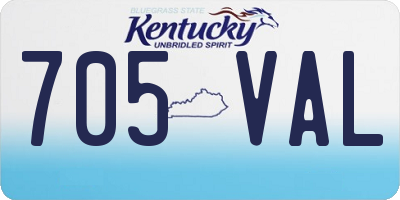 KY license plate 705VAL