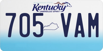 KY license plate 705VAM