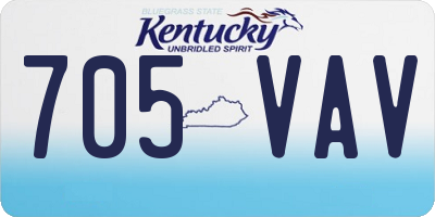 KY license plate 705VAV