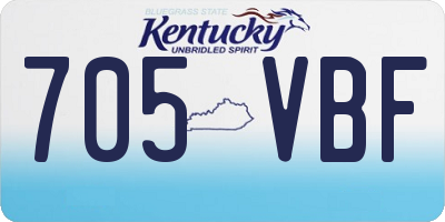 KY license plate 705VBF