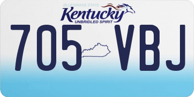 KY license plate 705VBJ