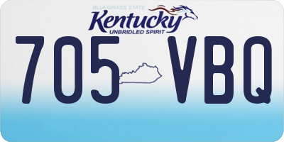 KY license plate 705VBQ