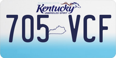 KY license plate 705VCF