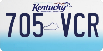 KY license plate 705VCR