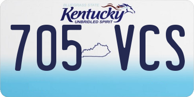 KY license plate 705VCS