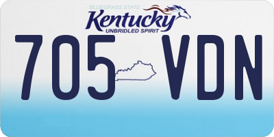 KY license plate 705VDN