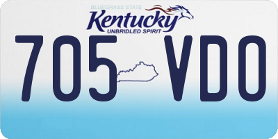 KY license plate 705VDO